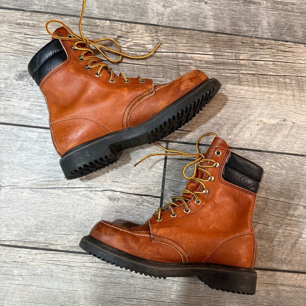 Vintage 80s Red Wing 1614 Supersole Moc Toe Work Boots USA Men 6.5 D Runs Small - Picture 10 of 10